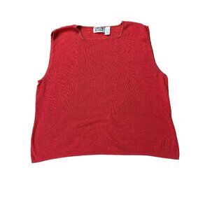 Chicos Design Red Sleeveless Knit Top Size XL Linen Blend